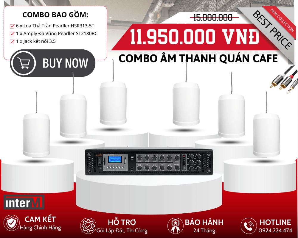 Hệ Thống Loa Treo Trần Quán Cafe Pearller HSR313-5T