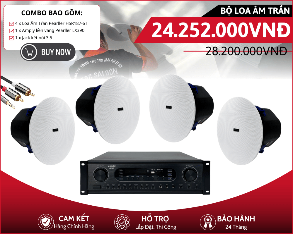 Bộ Loa Âm Trần Cao Cấp Nghe Nhạc - Pearller HSR187-6T