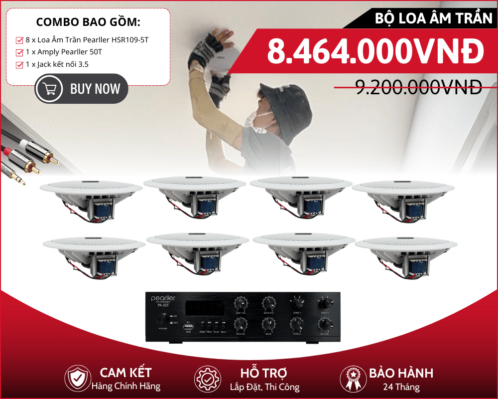 Dàn Loa Âm Trần Nghe Nhạc - 8 Loa Pearller HSR109-5T