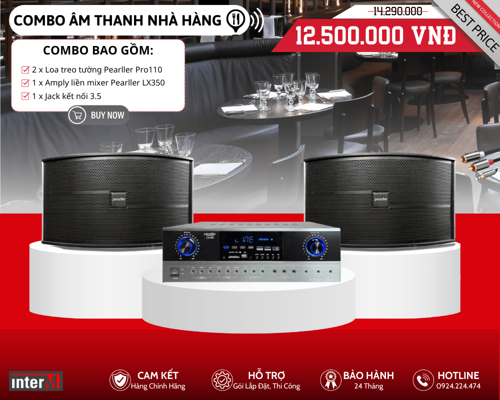 Bộ Loa Nghe Nhạc Nhà Hàng - 2 Loa Pearller Pro110