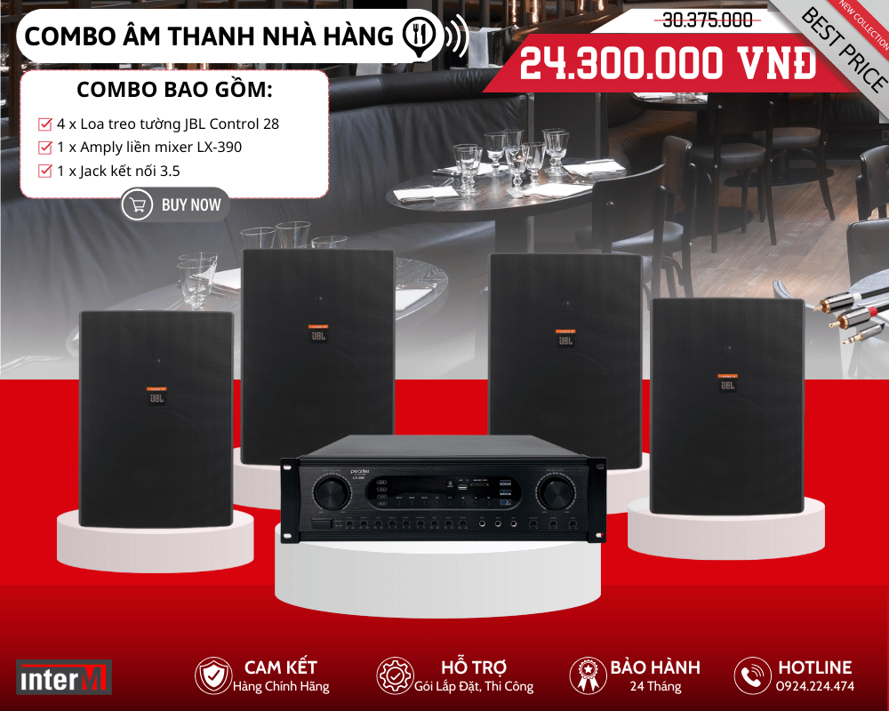 Dàn Loa Nghe Nhạc Nhà Hàng - Bộ 4 Loa JBL Control 28