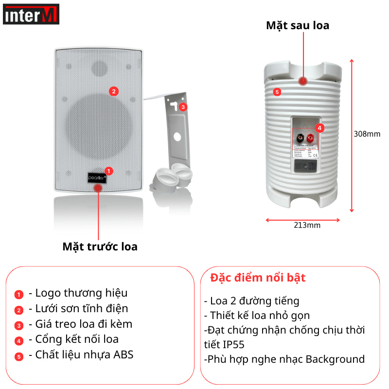 loa treo tuong pearller hyb147 6t