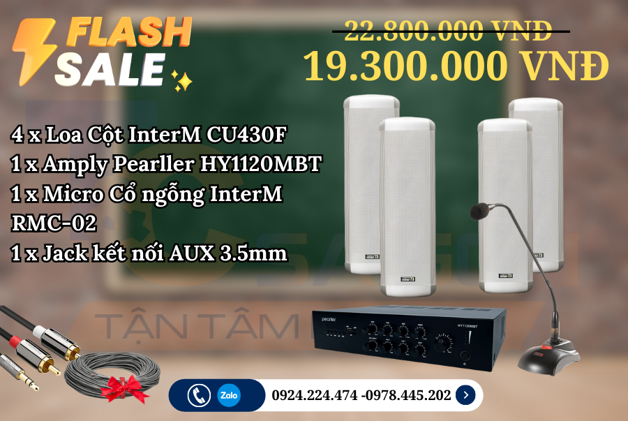 Bộ 4 Loa Cột InterM Cho Phòng Học, Hội trường