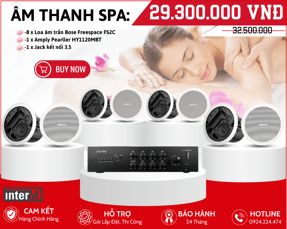 Combo Loa Âm Trần Bose Cao Cấp Cho Spa - Bộ 8 Loa Bose FS2C