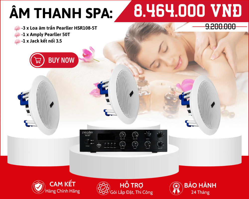 Loa Nghe Nhạc Cho Spa - Bộ 3 Loa Âm Trần Pearller HSR108-5T