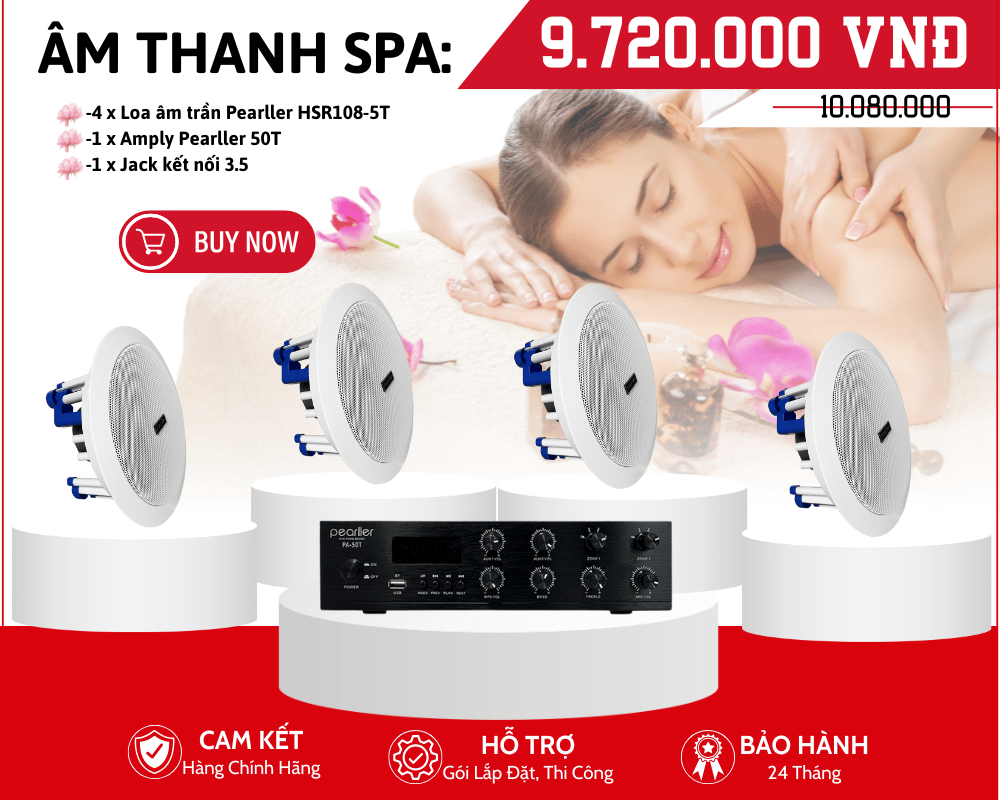 Bộ Loa Nghe Nhạc Spa - Loa Âm Trần Pearller HSR108-5T