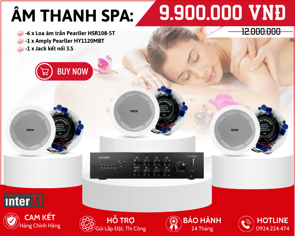 Combo Loa Nghe Nhạc Spa - Bộ 6 Loa Pearller HSR108-5T