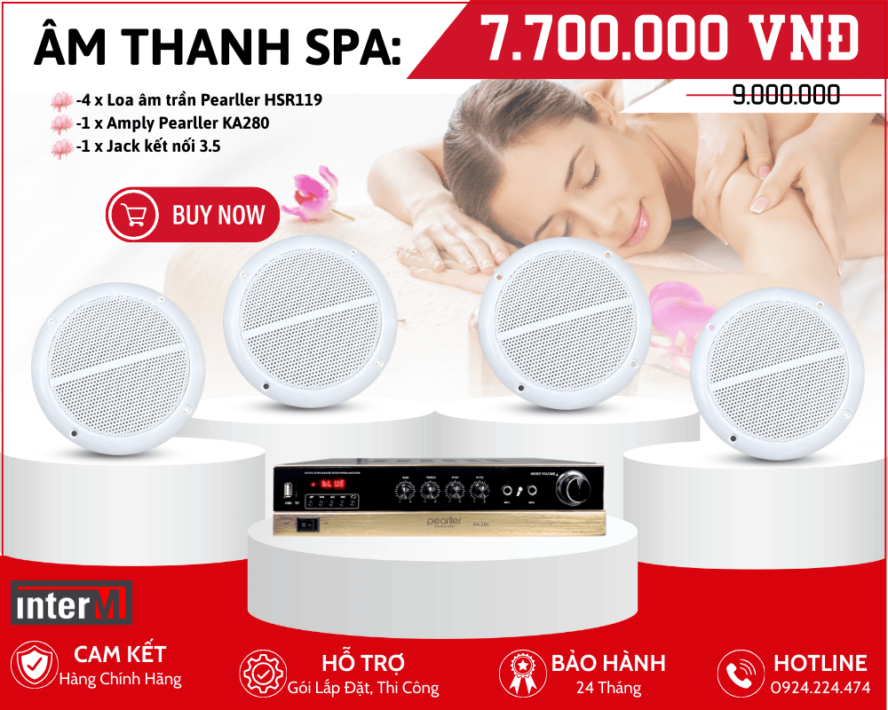 Gói Âm Thanh Cho Spa - Loa Âm Trần Bluetooth Pearller HSR119