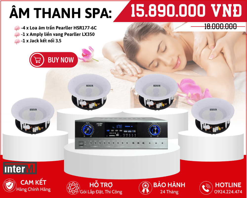 Lắp Đặt Âm Thanh Spa - Bộ 4 Loa Âm Trần Pearller HSR177-6C