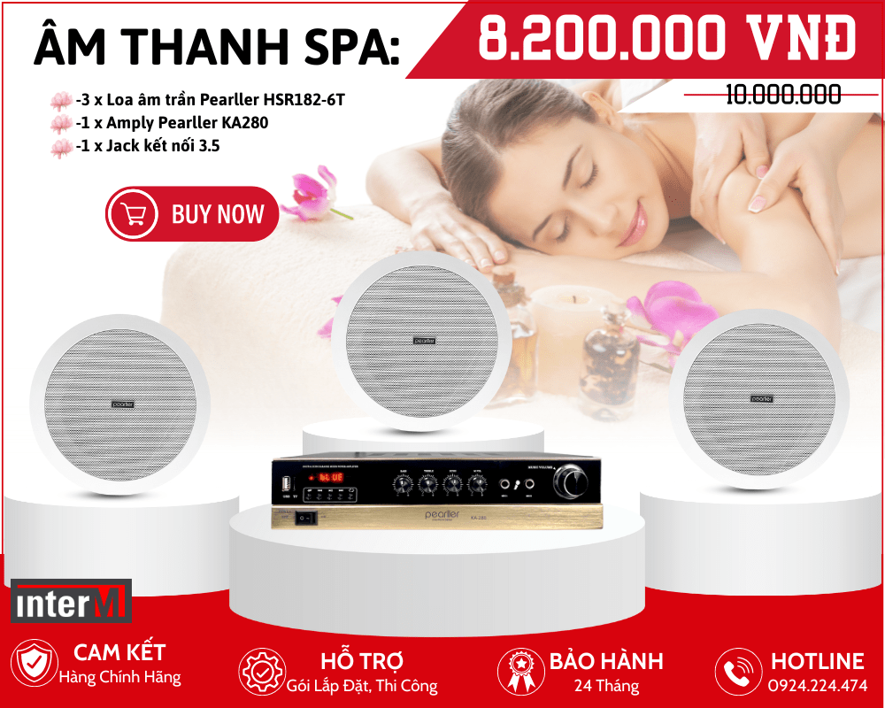 Loa Nghe Nhạc Cho Spa - Bộ 3 Loa Âm Trần Pearller HSR182-6T