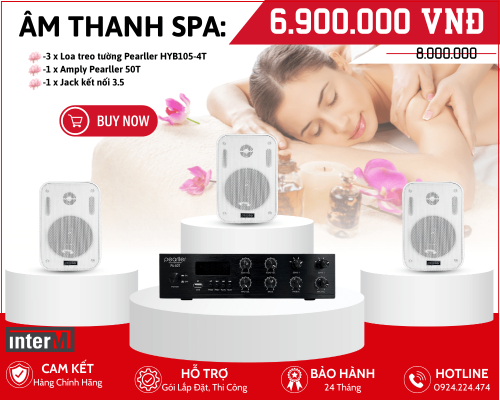 Lắp Đặt Âm Thanh Spa - Bộ 3 Loa Treo Tường Pearller HYB105-4T