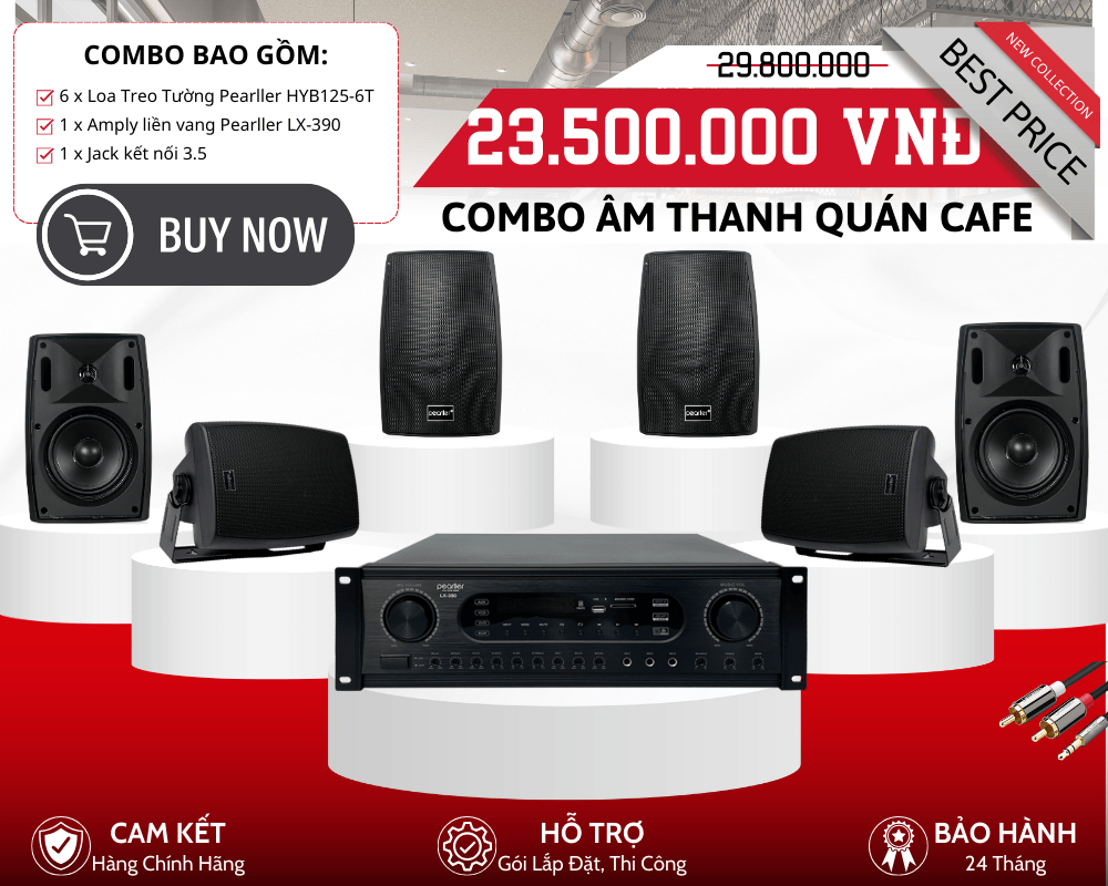 Dàn Loa Treo Tường Quán Cafe - 6 Loa Pearller HYB125-6T