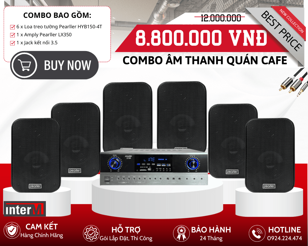 Bộ Loa Treo Tường Quán Cafe - 6 Loa Pearller HYB150-4T