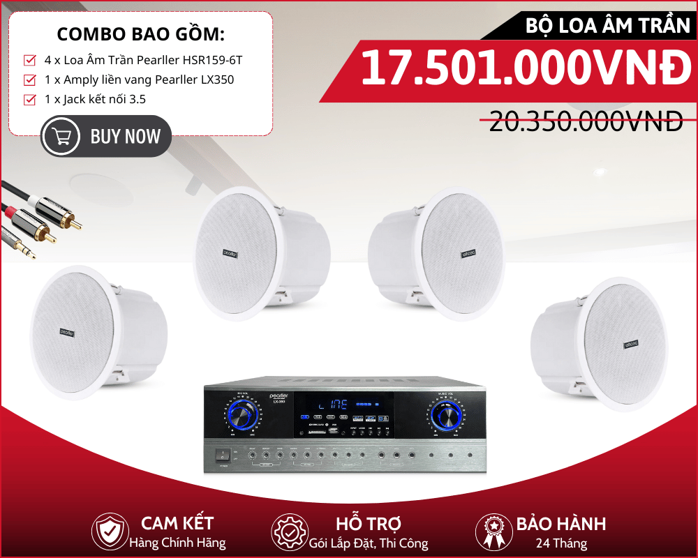 Bộ Loa Âm Trần Nghe Nhạc Nền Nhẹ Nhàng | 4 Loa Pearller HSR159-6T