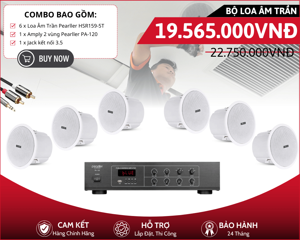 Combo 6 Loa Âm Trần Nghe Nhạc Nền | Pearller HSR159-5T