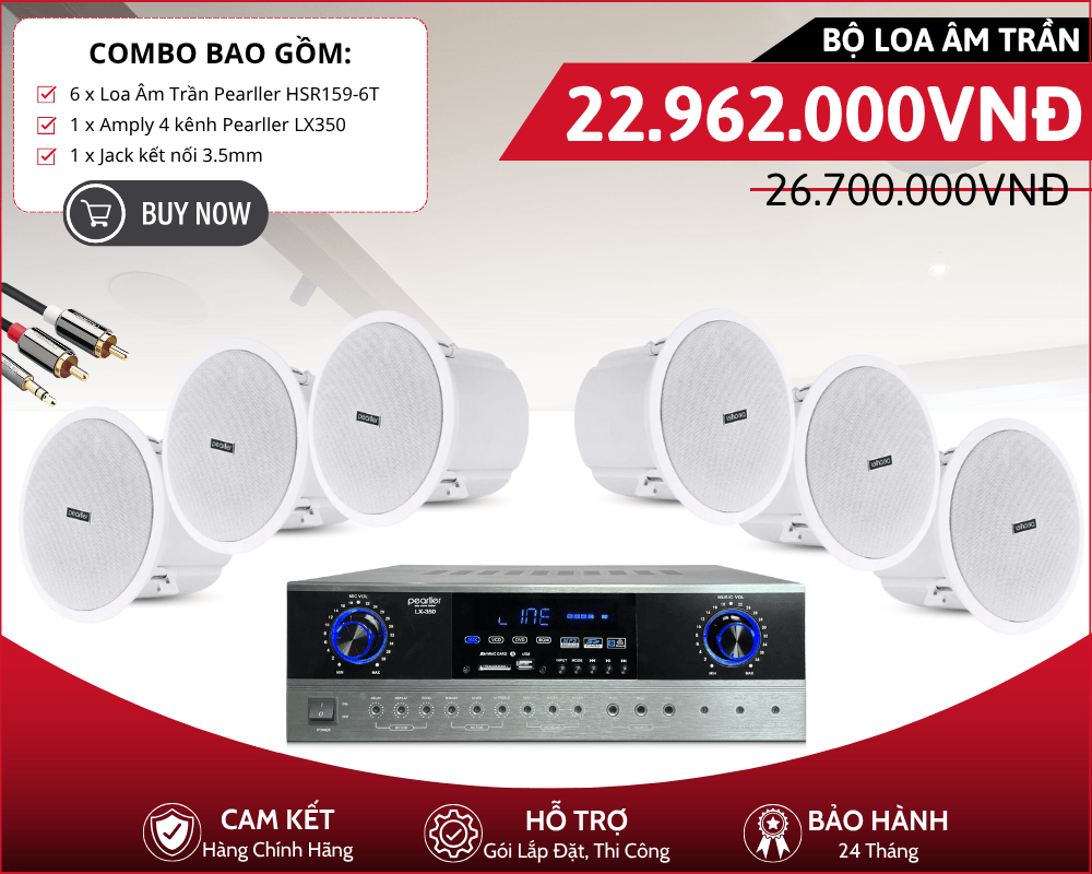 Bộ 6 Loa Âm Trần Có Hộp Nghe Nhạc Nền Hay | HSR159-6T