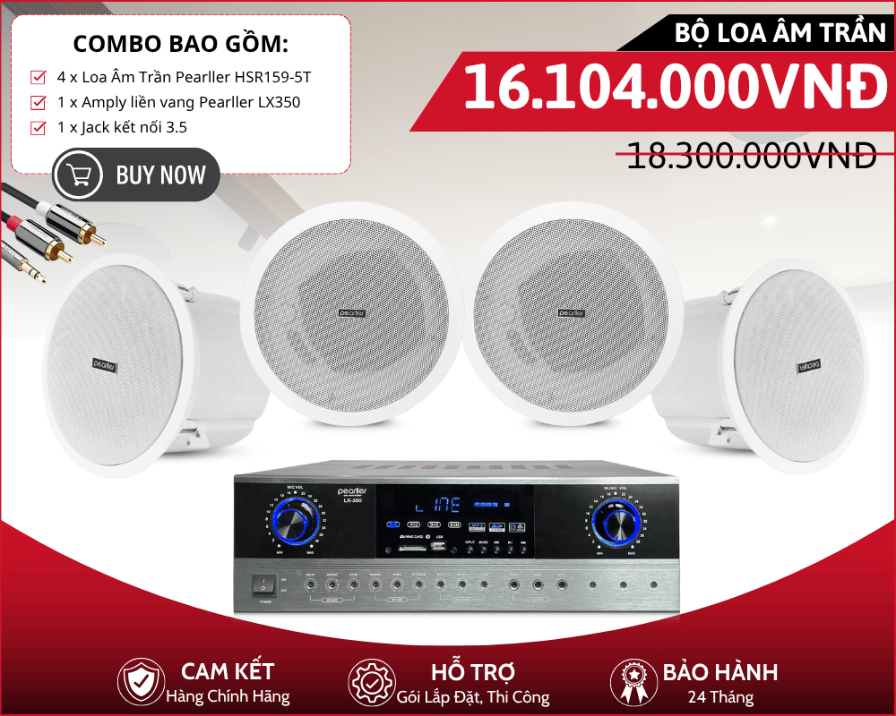 Loa Âm Trần Nghe Nhạc Chất Lượng Cao | 4 Loa Pearller HSR159-5T