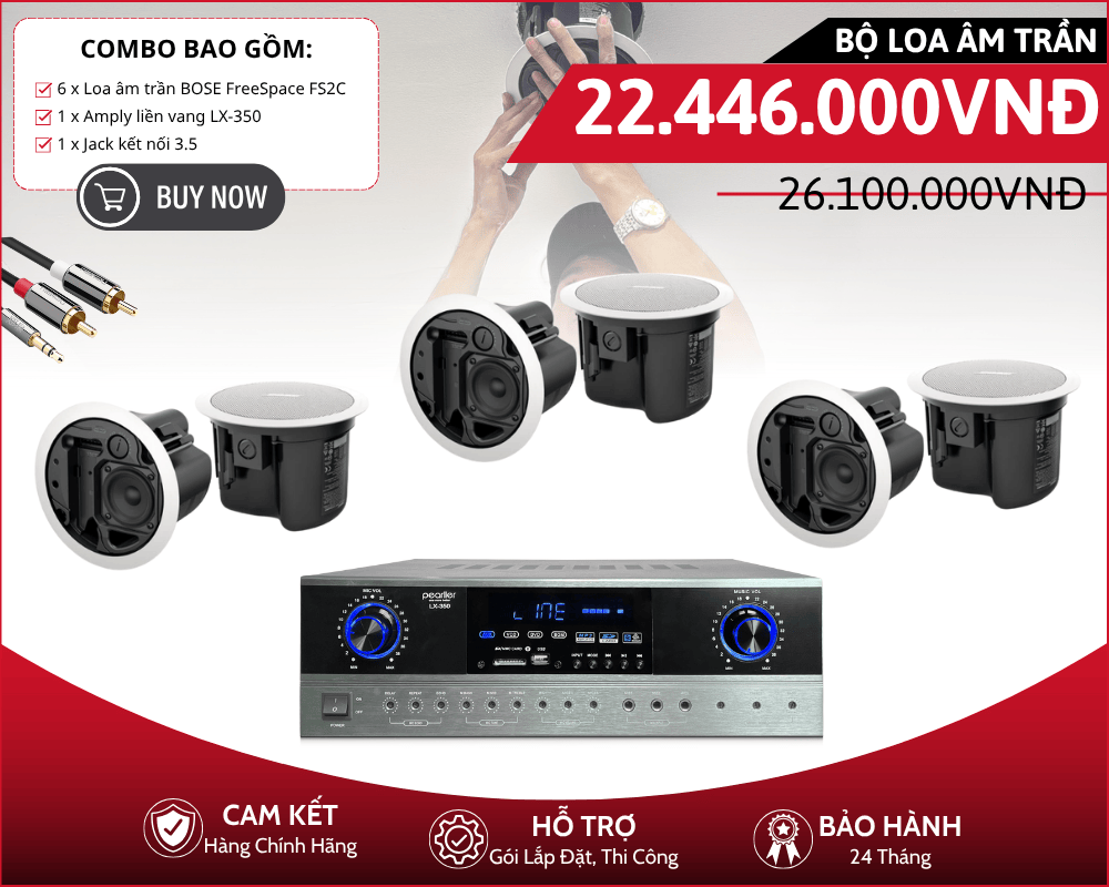 Bộ 6 Loa Âm Trần Bose Freespace FS2C Nghe Nhạc Nền
