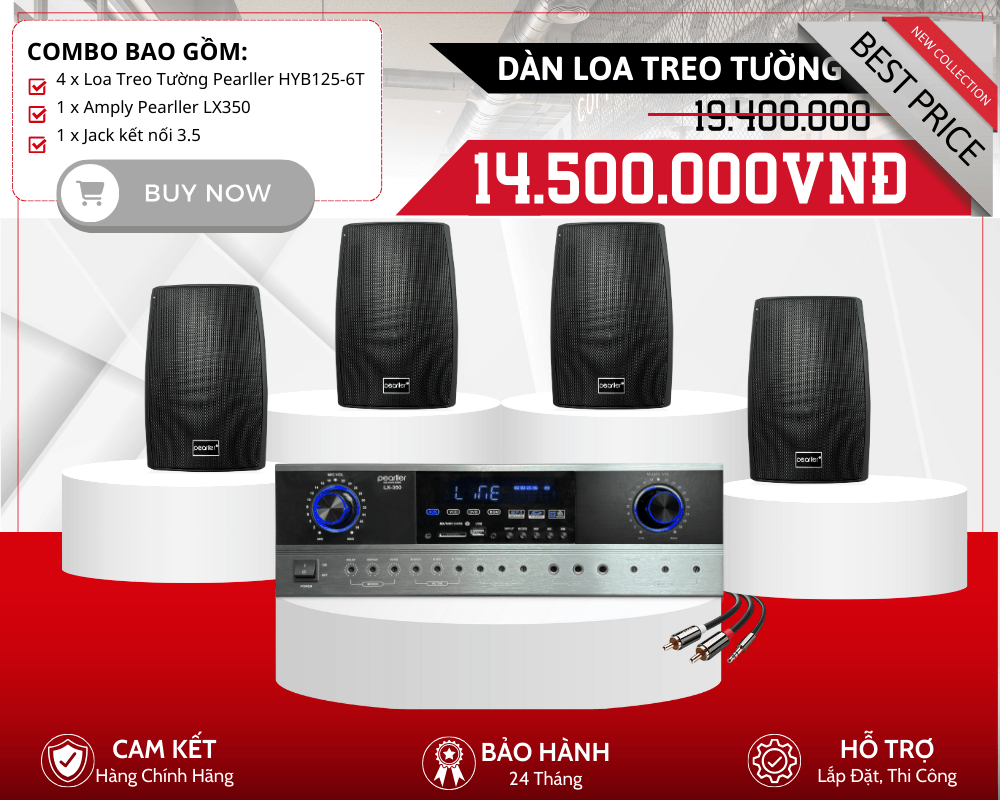 Bộ 4 Loa Treo Tường HYB125-6T | Bộ 4 Loa Giá Tốt