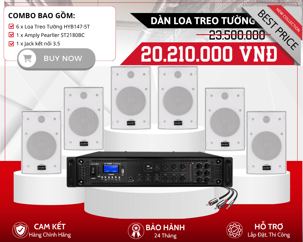 Bộ Loa Treo Tường Mini Pearller Cao Cấp | Pearller HYB147-5T