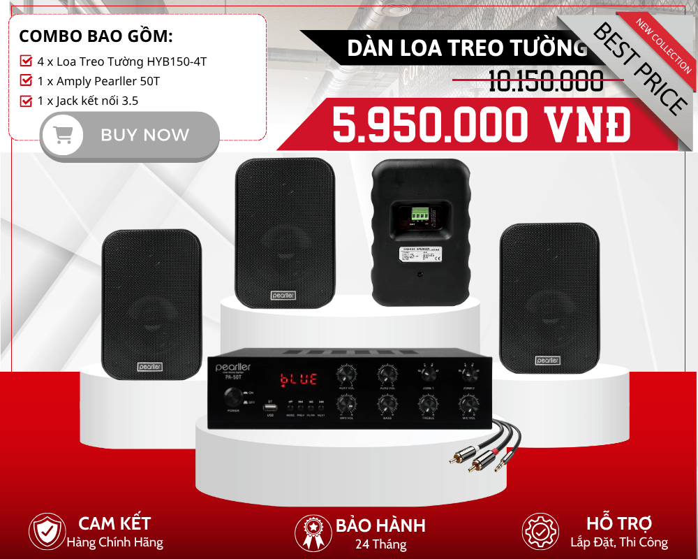 Combo Loa Nghe Nhạc Mini | 4 Loa Pearller HYB150-4T