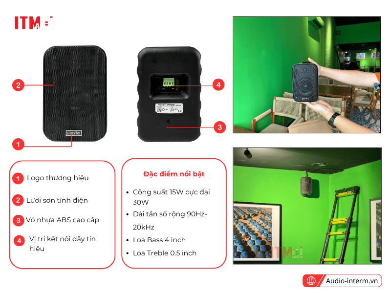 loa mini treo tường cho nhà hàng Pearller (2)