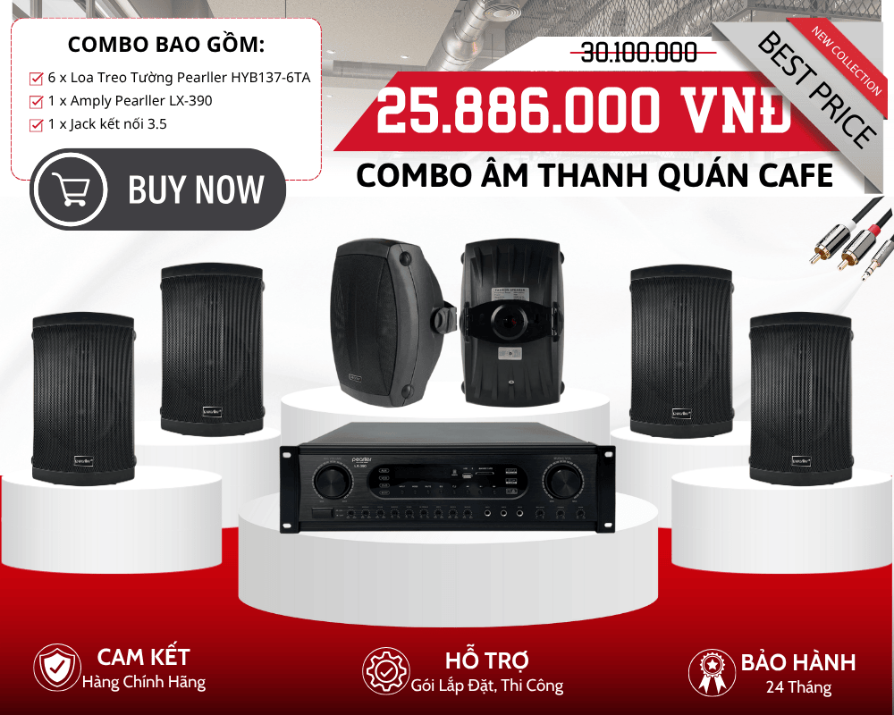Dàn Loa Cho Quán Cafe Sân Vườn HYB137-6TA | Chống Nước Chuẩn IP65