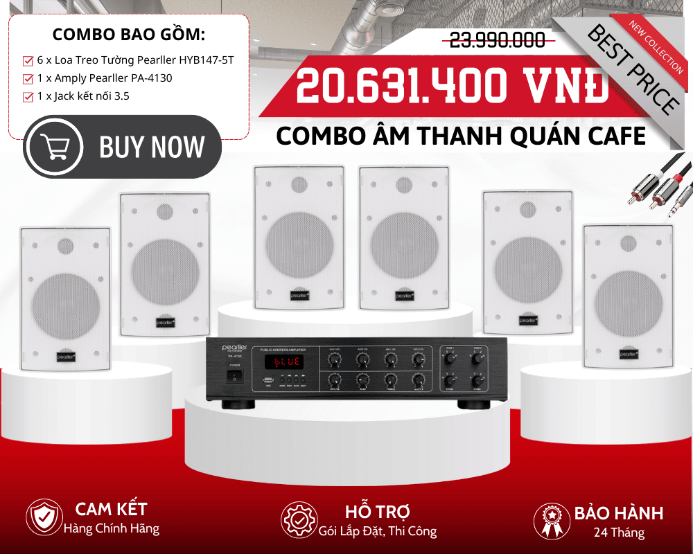 Bộ Loa Treo Tường Cho Quán Cafe Chất Lượng Cao | Pearller HYB147-5T