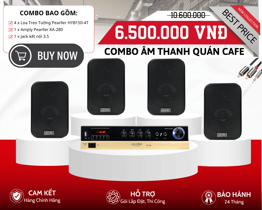 bộ loa treo tường cho quán cafe pearller