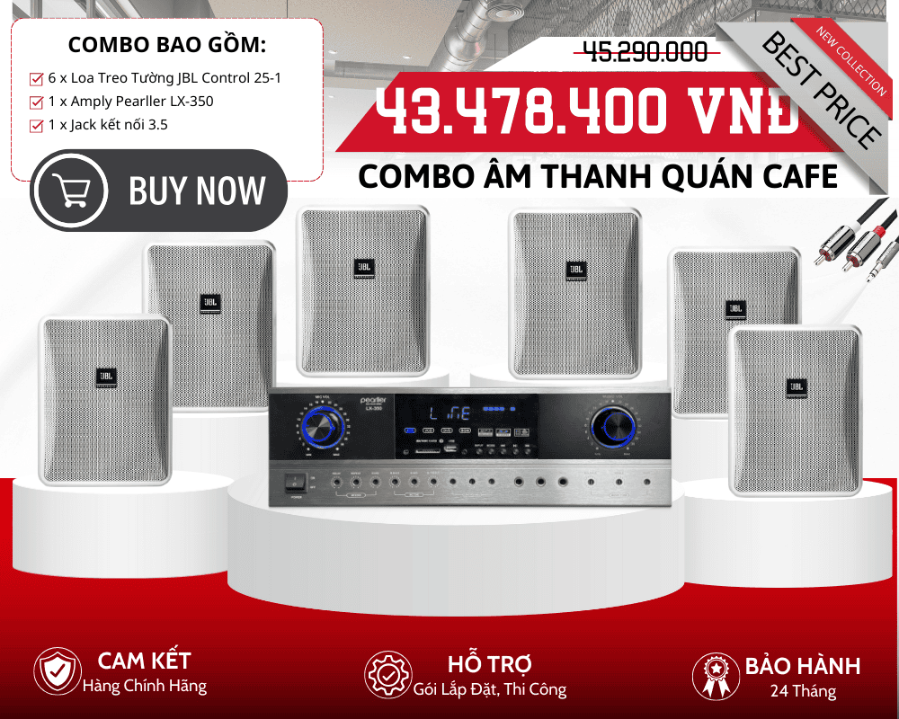 Bộ Loa Nghe Nhạc Nền Cho Quán Cafe | 6 Loa JBL Control 25-1