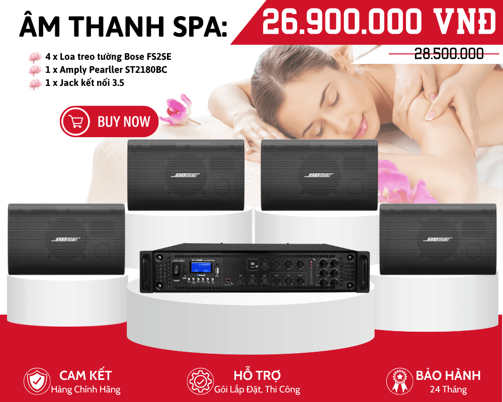 Bộ Loa Treo Tường Cao Cấp Cho Spa | 4 Loa Bose FS2SE