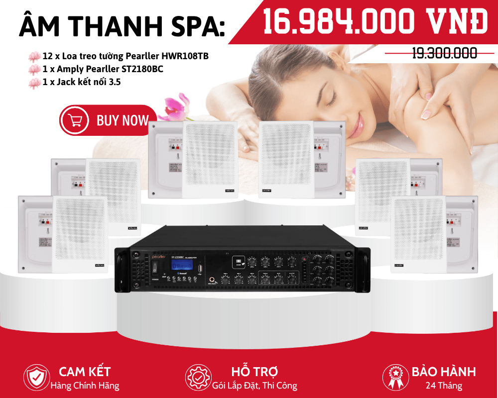 Bộ Loa Phát Nhạc Nền Hay Cho Spa | 12 Loa Pearller HWR108TB