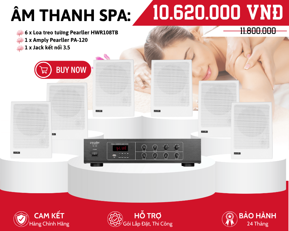 Bộ Loa Treo Tường Cho Spa Phát Nhạc Nền Hay | 6 Loa Pearller HWR108TB