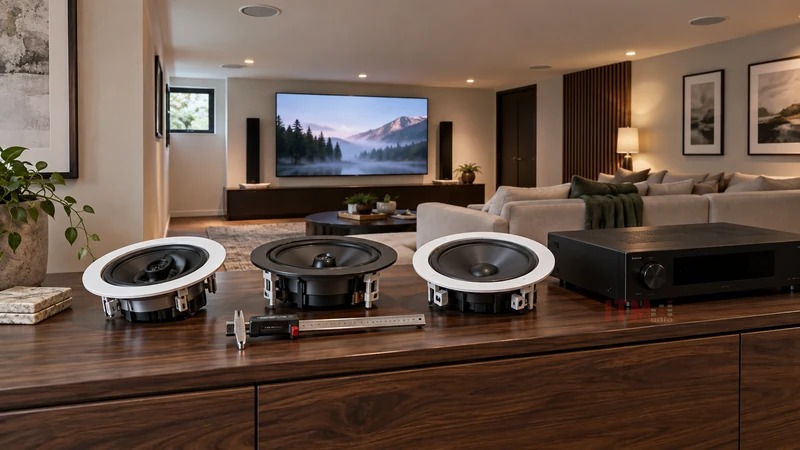 Chọn loa cho hệ thống Atmos cần xét chiều sâu lắp đặt, hướng phát và khả năng phối ghép AVR.