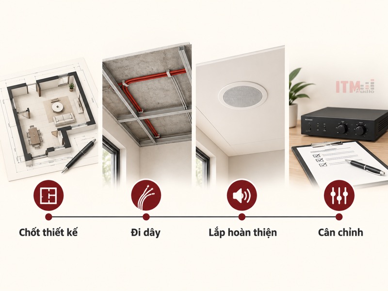 Thiết kế và đi dây từ sớm, lắp hoàn thiện và cân chỉnh ở giai đoạn phù hợp.