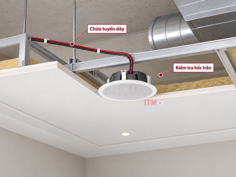 Kiểm tra hốc trần và chừa tuyến dây khi hạ tầng còn dễ tiếp cận.