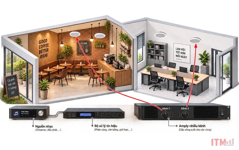 Cấu hình nhiều vùng cần xác định cách phân bổ kênh và công suất