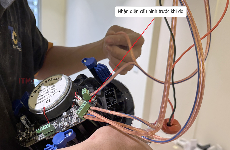 Cụm đầu nối và cấu hình điện phải được nhận diện đúng trước khi đo hoặc đấu lại loa.