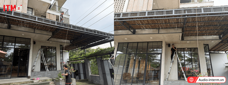 lắp đặt loa cho quán cafe sân vườn (2)