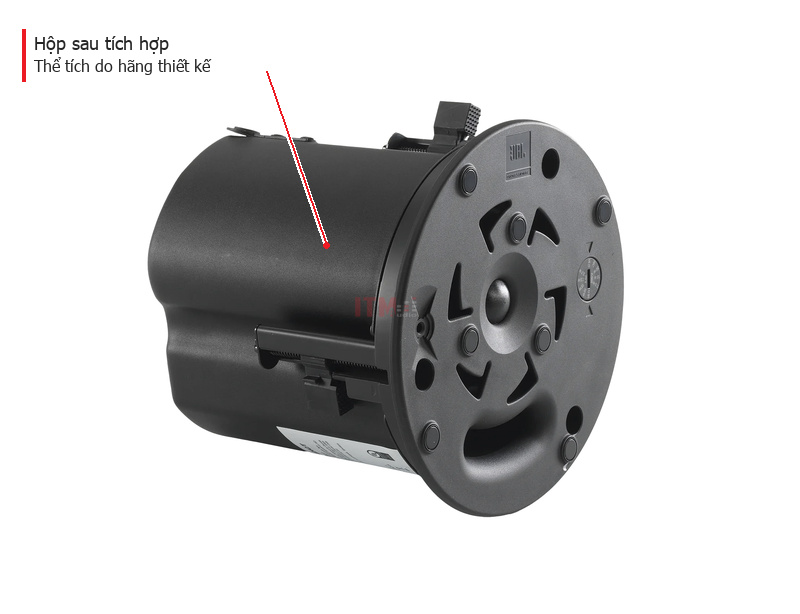 Hộp sau tích hợp của loa âm trần JBL Control 424C T nhìn từ góc bên