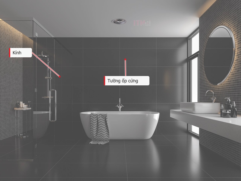 Kính và bề mặt cứng trong phòng là những yếu tố cần xem xét khi tiếng nhạc bị chói. Hình bố trí của Focal.