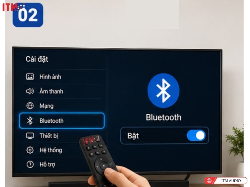 cach ket noi loa am tran bluetooth bang ti vi
