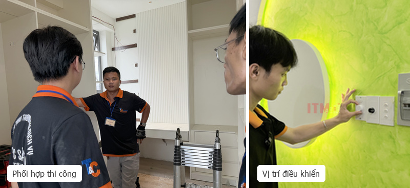 Phối hợp đội thi công và thống nhất vị trí điều khiển trước khi hoàn thiện.